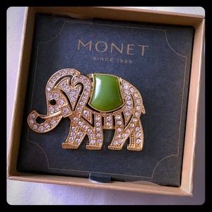 Monet Elephant Brooch